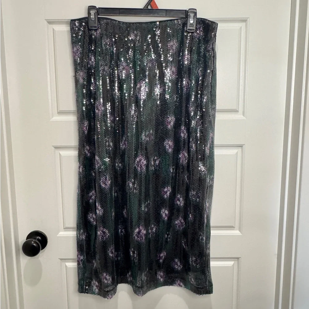 Scoop Set Two Pieces Tank Top And Pencil Skirt Sequins Large Glam NYE Party - Picture 6 of 8
